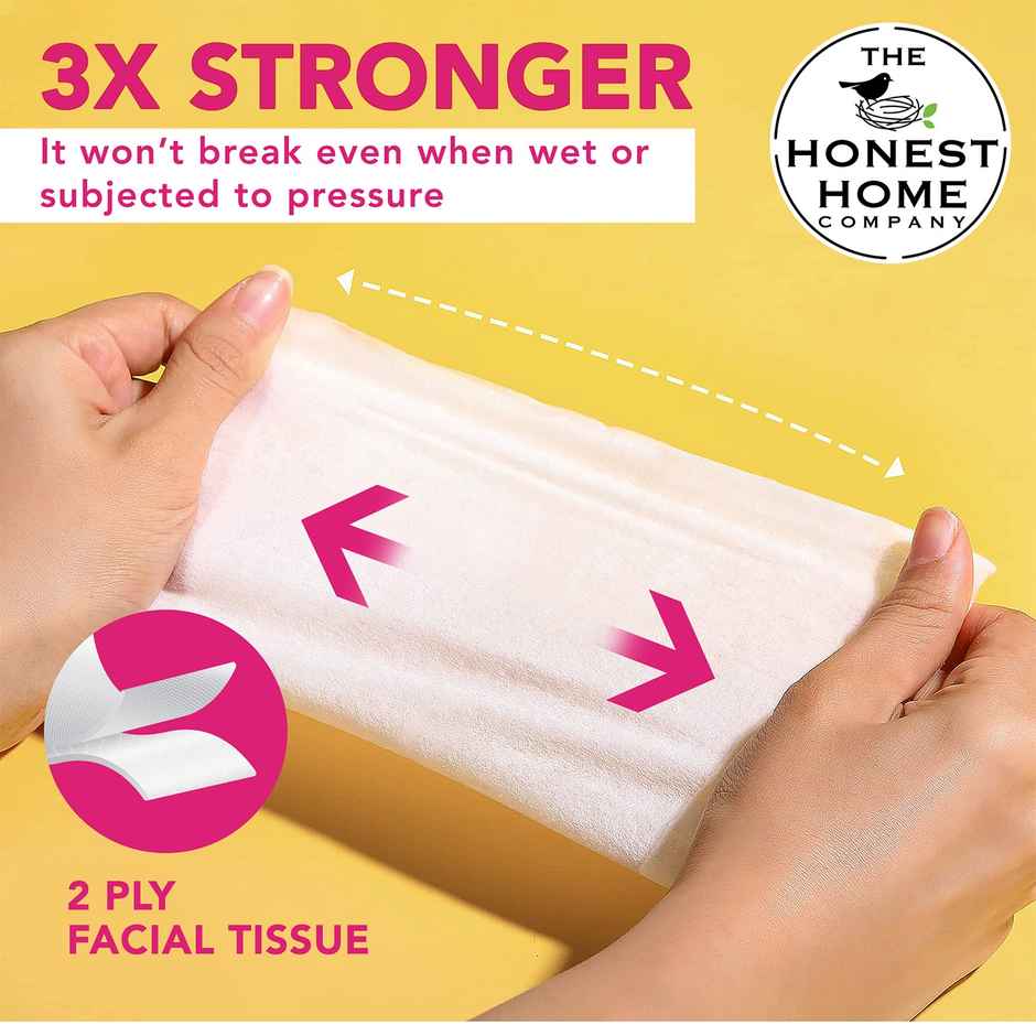 The Honest Home Company Face Tissue 2 Ply - 200 Pulls | Festive Yellow