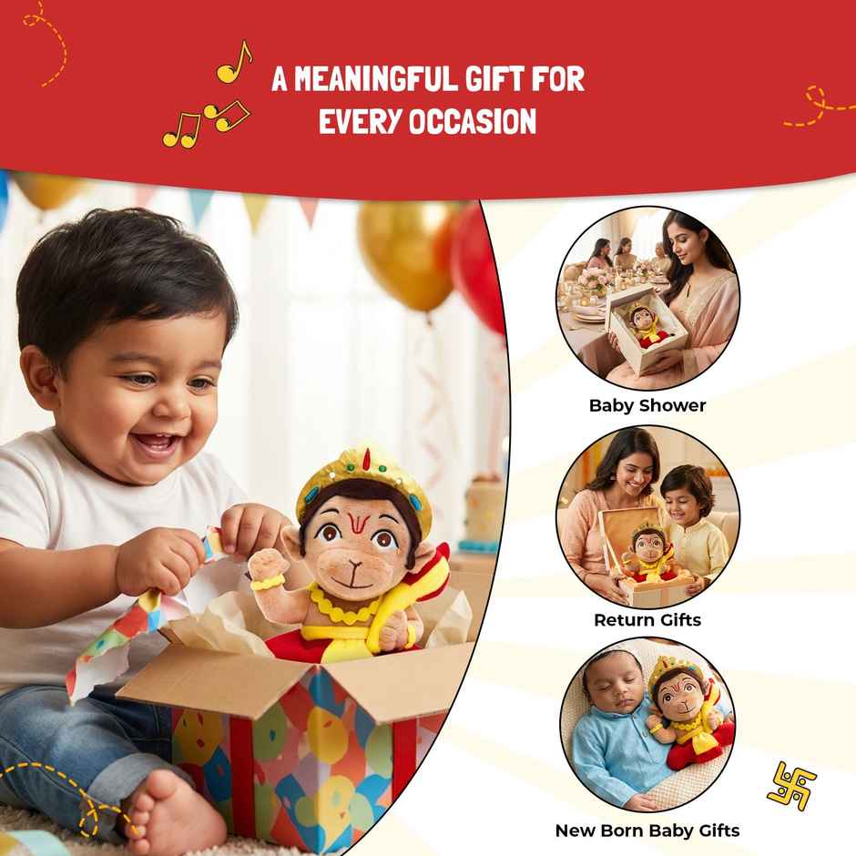 Panda's Box Mantra Chanting Baby Hanuman | Small - 18 cm