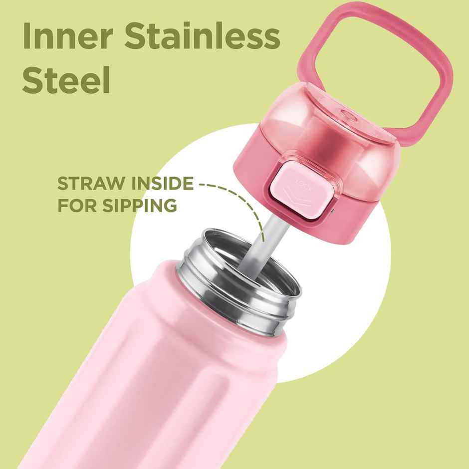 Milton Taurus Steel Insulated Bottle | 665 ml | Light Pink | PU Insulated