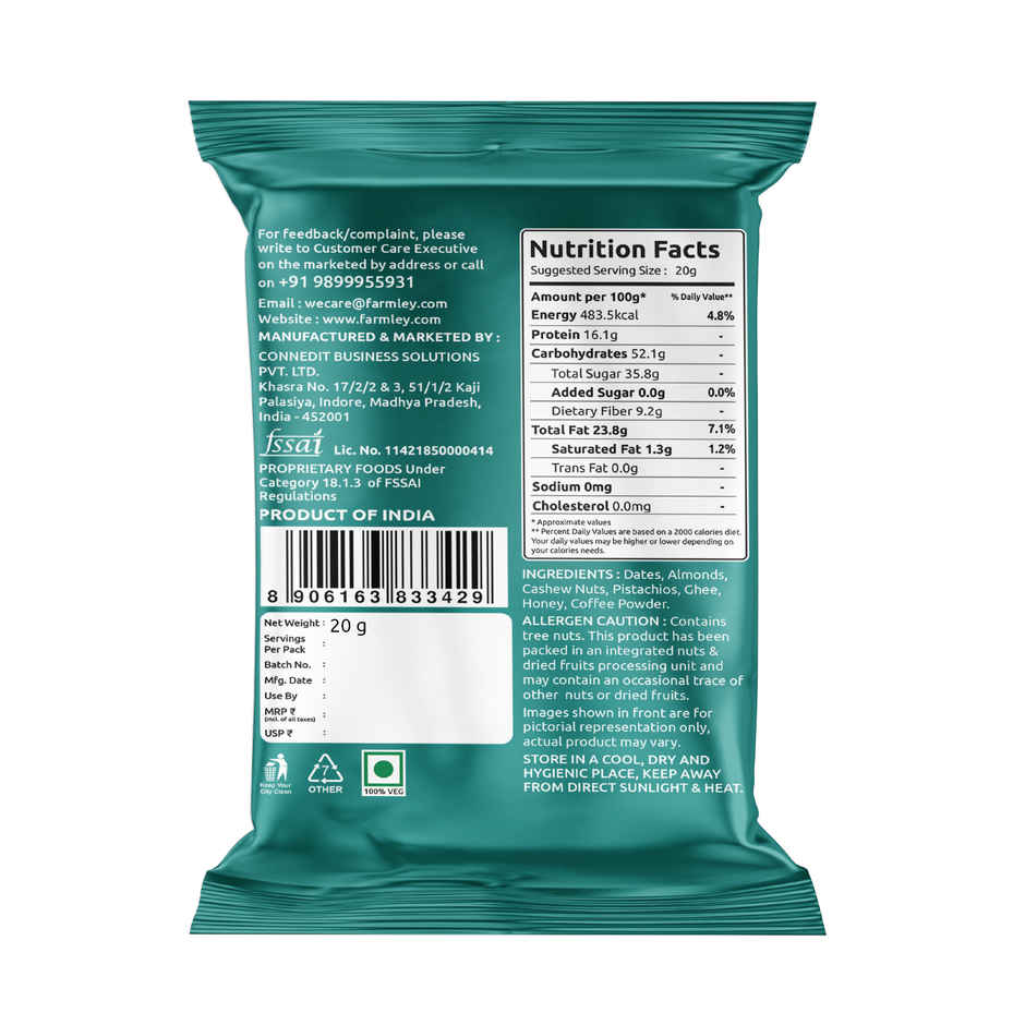 Farmley Coffee Rush Date Bites | No Added Sugar