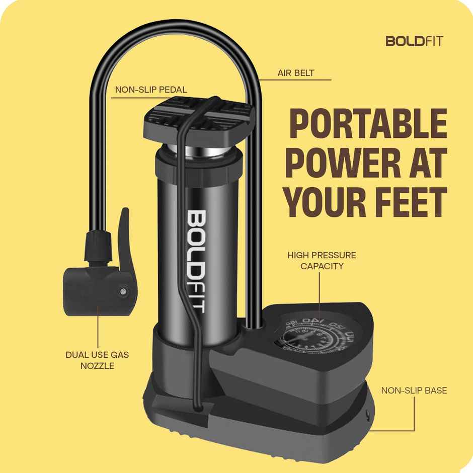 Boldfit Cycle Pump For Bicycle And Bike Foot Balloon Pump Machine With Pressure Guage