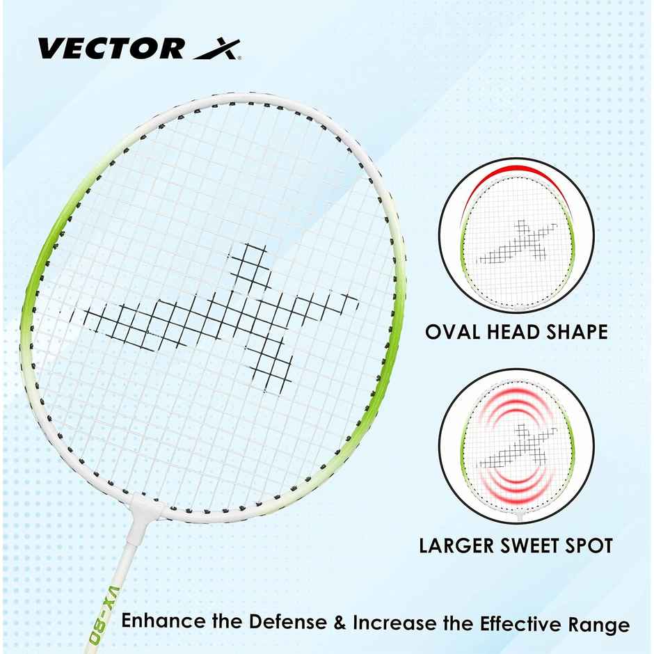 Vector X VXB-80 Badminton Racquet | Aluminum Head Steel Shaft | Lightweight - Assorted