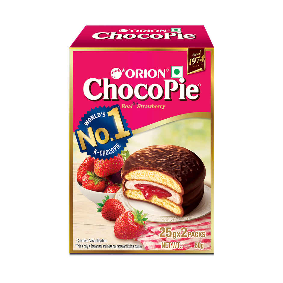 Orion Choco Pie Strawberry Cream Filled Biscuit