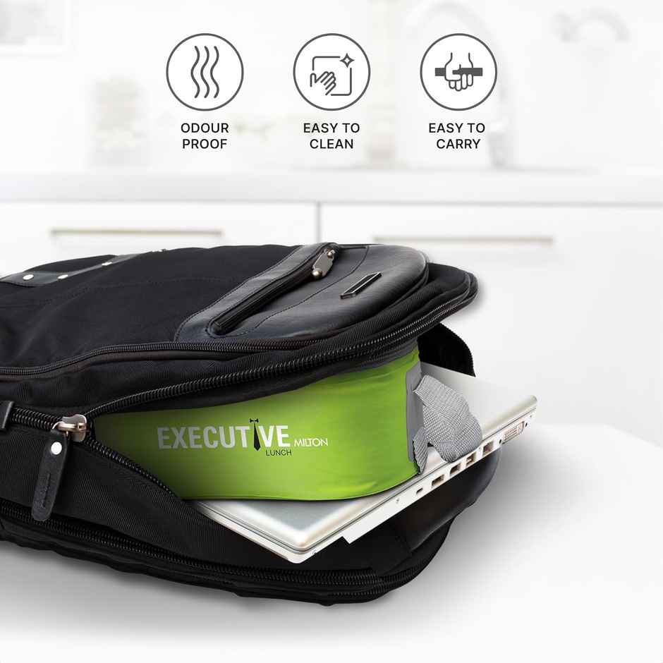 Milton Executive Lunch Insulated Tiffin With 3 Leakproof Containers, Green