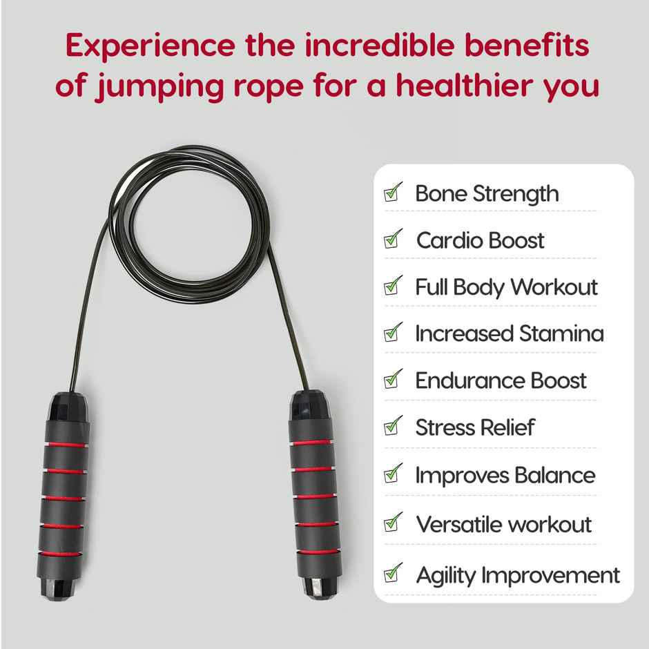 Wiselife Skipping Rope - Red Black