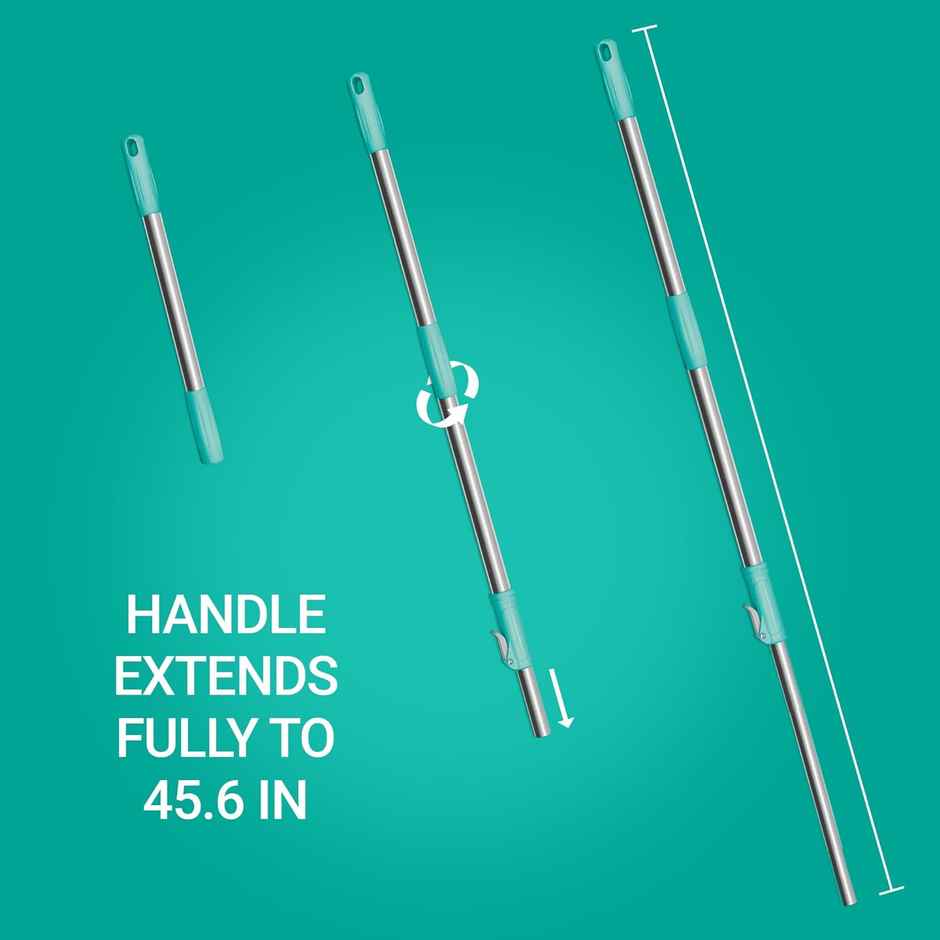 Spotzero By Milton Prime Mop With Big Wheels And Stainless Steel Wringer, (Aqua Green, 2 Refills)