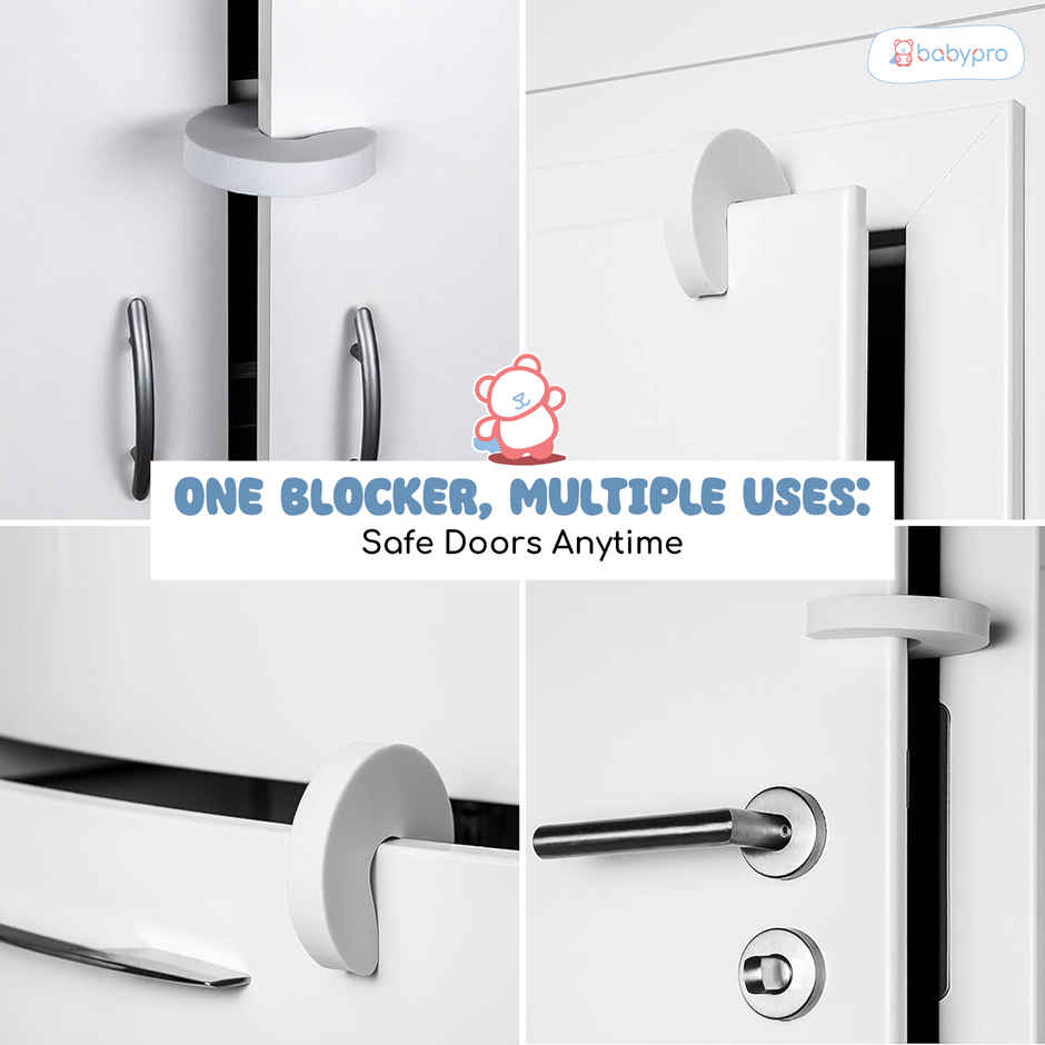 BabyPro Door Stopper Guard | U-Shape | White
