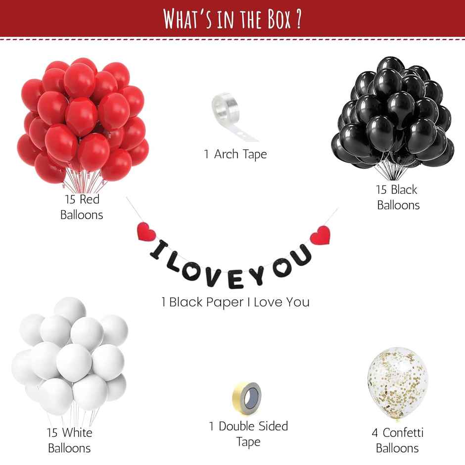 I Love You Red & Black Decoration Kit | Special You