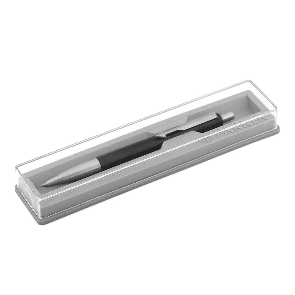 Parker Vector Standard Chrome Trim Black Ball Pen | Blue Ink | Teacher's Writing Companion