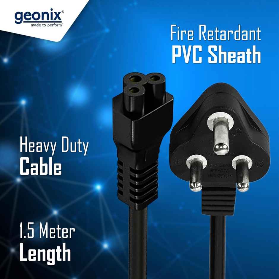 Geonix Laptop Power Cable | Cord - 1.5 m