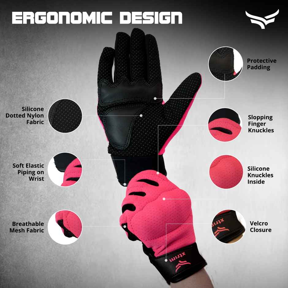 Xtrim Women's Biking Gloves Full Finger - Pink | S