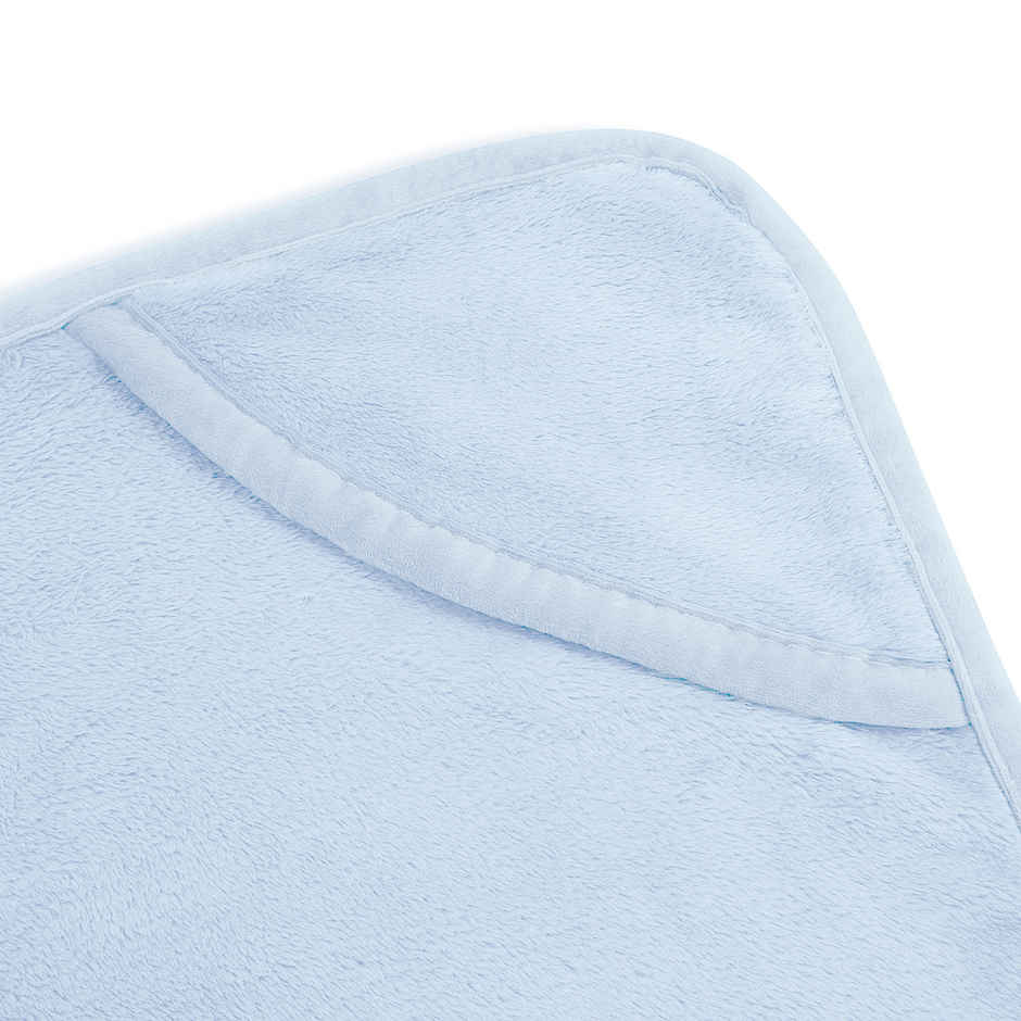 Haus & Kinder 450 GSM Hooded Blanket | New Born Baby | 0 to 6 Months | Sky Blue - 75 x 75 cm