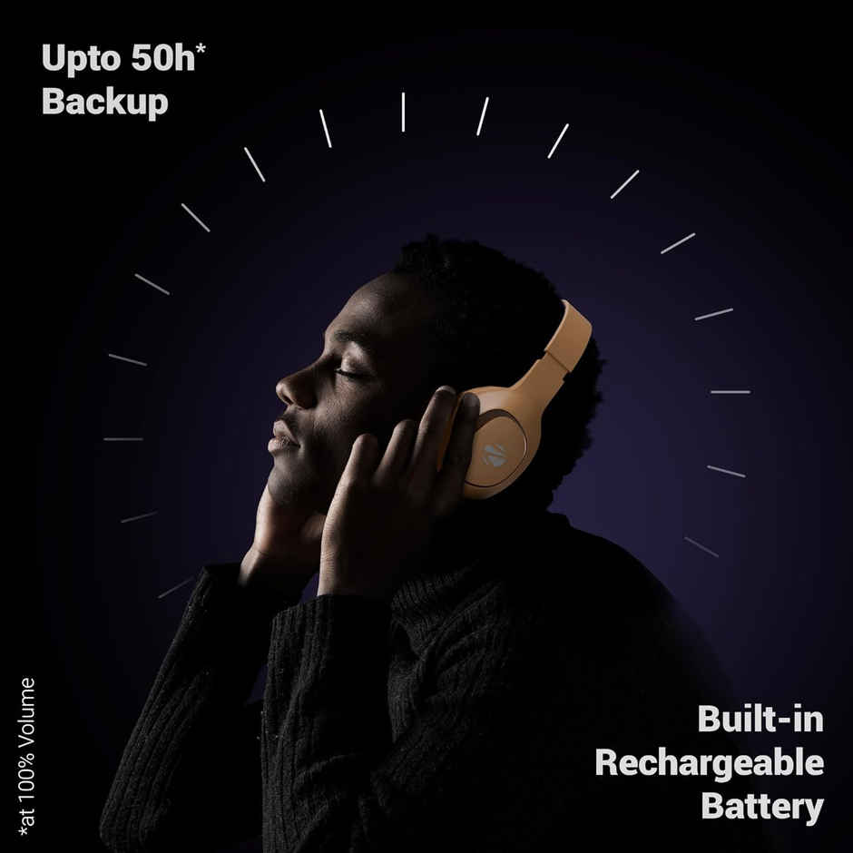 Zebronics Thunder Neo Wireless Over-Ear Headphone, 60 Hr Backup, Bt 5.4, Gaming, Deep Bass, Orange