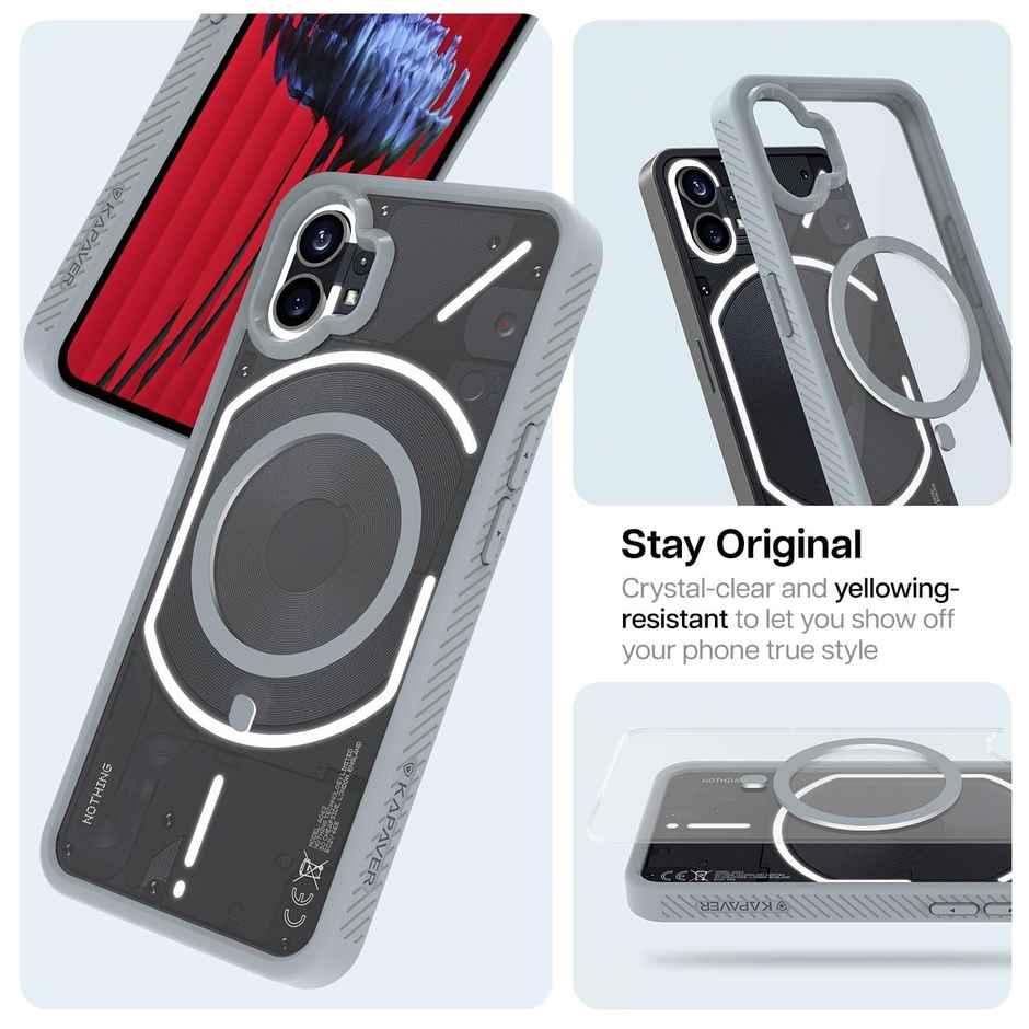 Kapaver Nothing Phone 1 Back Cover Case | Mag X - Gray