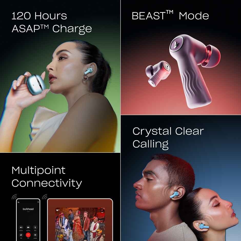 boAt Nirvana Ion ANC Pro  in Ear TWS Earbuds with mic, Hi-Res Audio LDAC,ANC(32dB), 120Hrs Battery, App Support, Fast Charge, v5.3 Bluetooth TWS - Blazing Comet