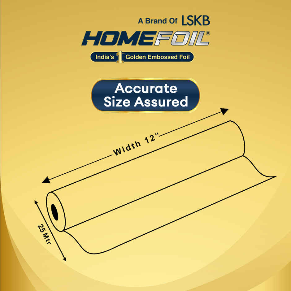 HOMEFOIL 25 Meter Golden Embossed Aluminium Foil