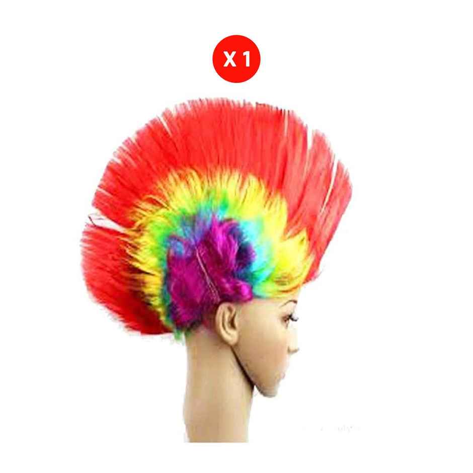 Premium Malinga Unisex Funky Hair Wig | Multi Color Rainbow Wig for Party | Party Propz