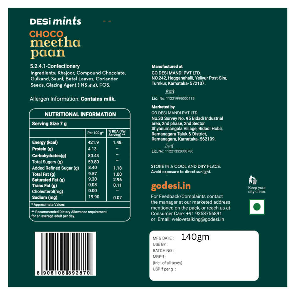 Go Desi Choco Meetha Paan Box