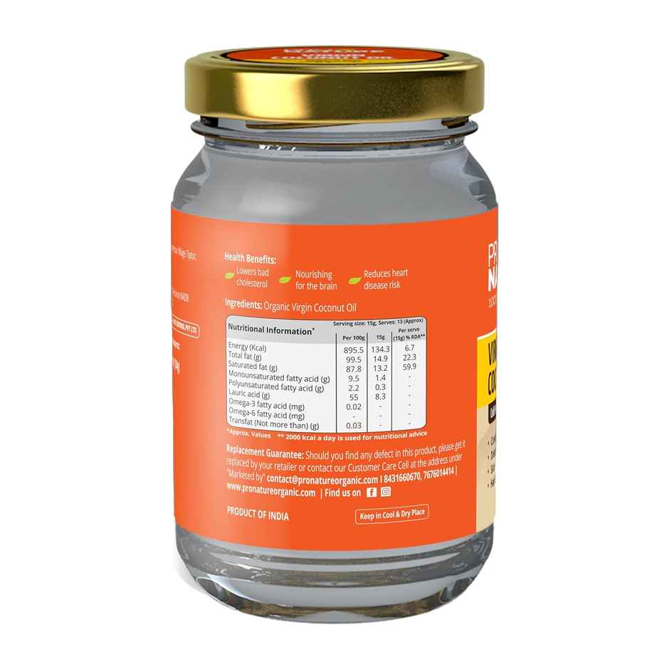 Pro Nature Coconut Oil Cold Pressed Oil (Nariyal Oil) | Glass
