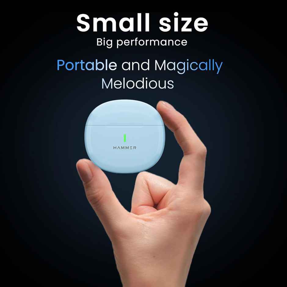 Hammer Ultra Pods True Wireless Earbuds| 13Mm Dynamic Drivers| 30H Playtime - Blue