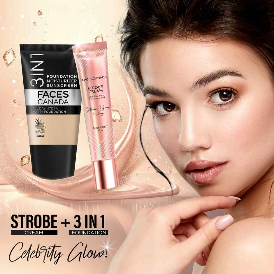 Faces Canada 3in1 All Day Hydra Matte Foundation + Moisturizer + SPF 30 | Warm Natural 021