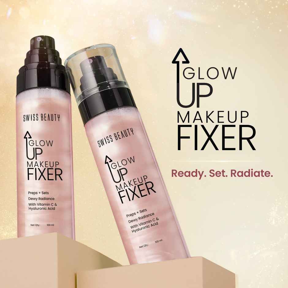 Swiss Beauty Glow Up Makeup Fixer | Dewy Radiance | For Face & Body With Vitamin C & Hyaluronic Acid