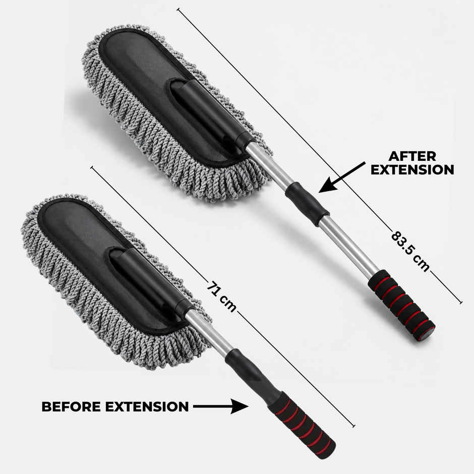SE7EN Extendable Long Handle Car Duster - Scratch-Free Microfiber Cleaning Brush for Car