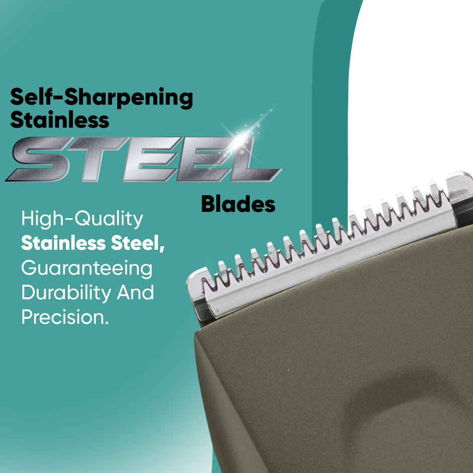 Vega P1 Battery Powered Beard Trimmer for Men, USB C Type, 160 mins Runtime 2 Beard Comb (VHTH-25)