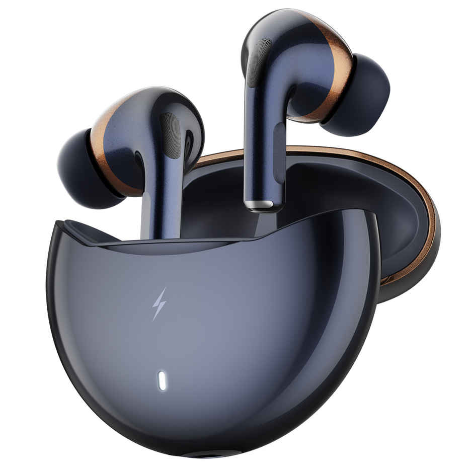 Fire-Boltt Fire Pods Aero Pro TWS Earbud with Custom EQ Profile, Quad Mic ENC & 50H Playtime, Ultra Low 50ms Game Mode,Electric Blue