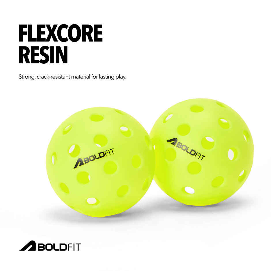 Boldfit Pickleball Outdoor Balls Set with Holes | Green