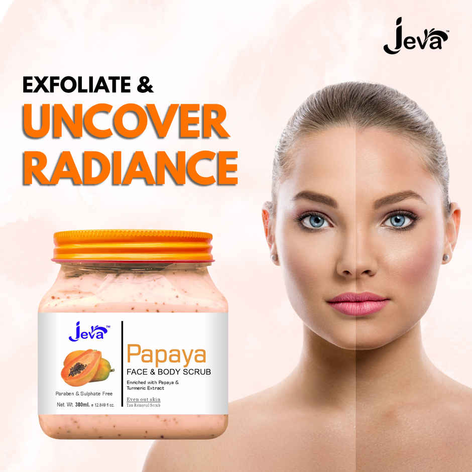 Jeva Papaya Tan Removal Scrub | Brightening & Smoothening