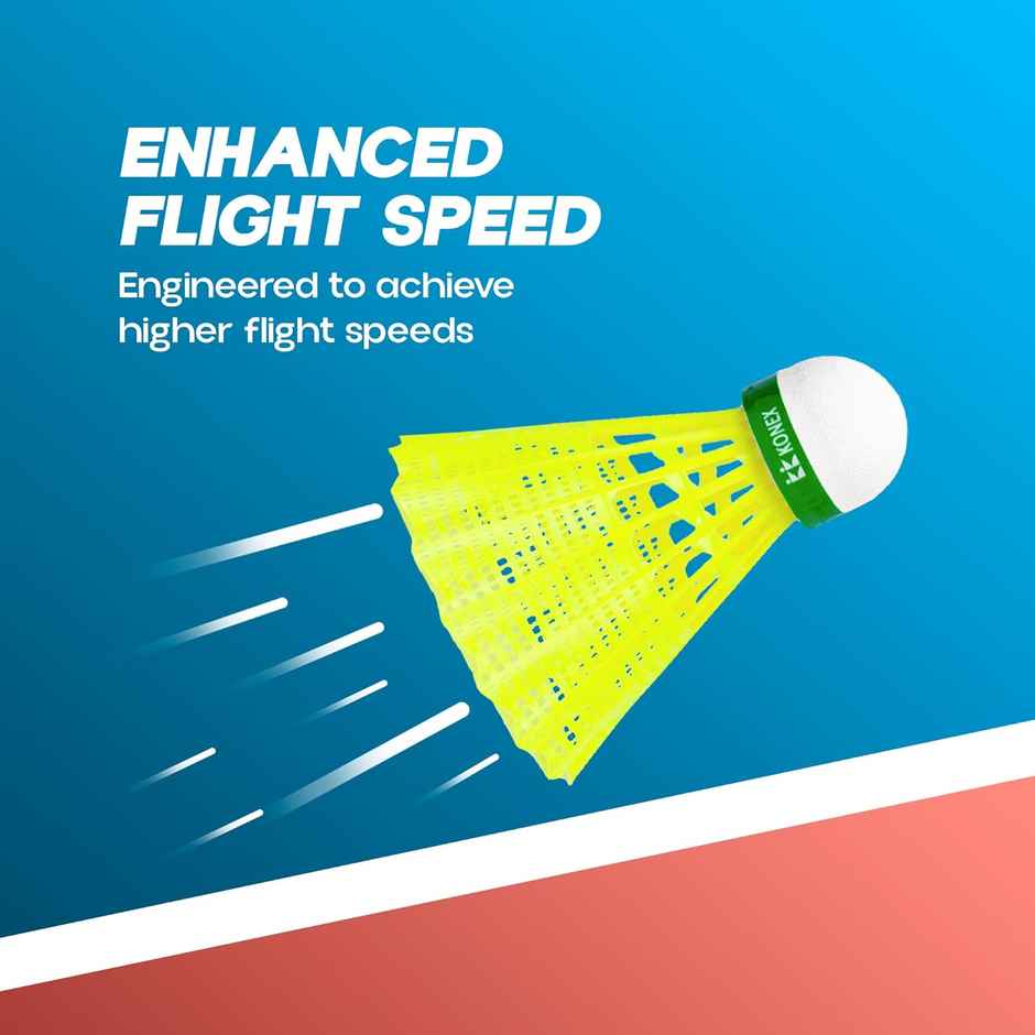 Konex Shuttle Cock 450 ( 6 Pc ) Yellow