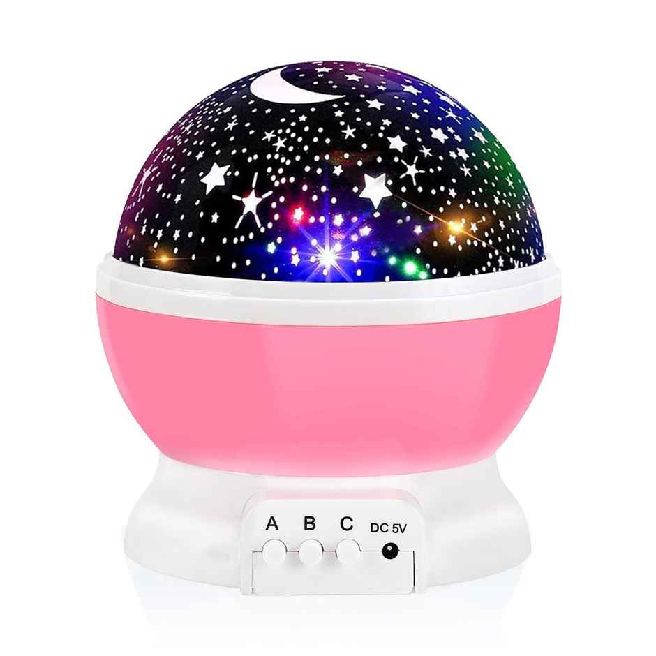 Toyshine Star Moon Night Light Projector with 12 Color Modes, 360 Degree Rotating Lamp for Kids