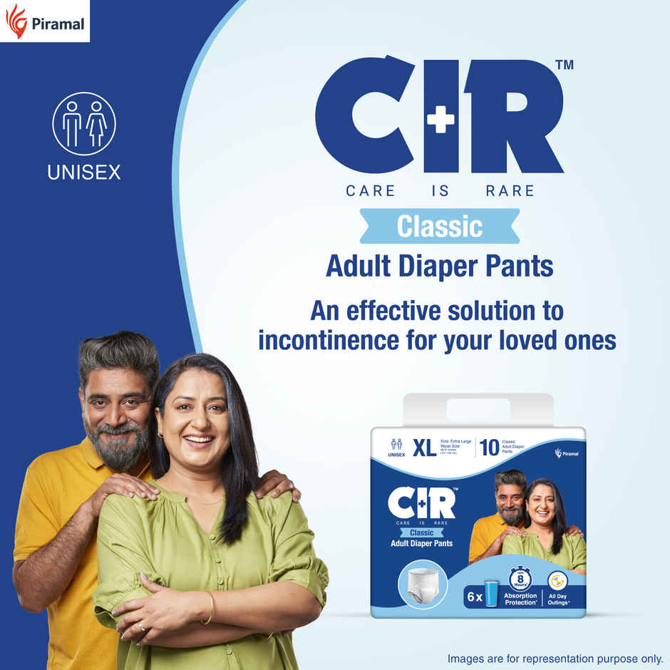 CIR Classic Adult Diaper Pants Style 8 Hr Absorption Protection Odour Control Cotton Soft Feel | XL
