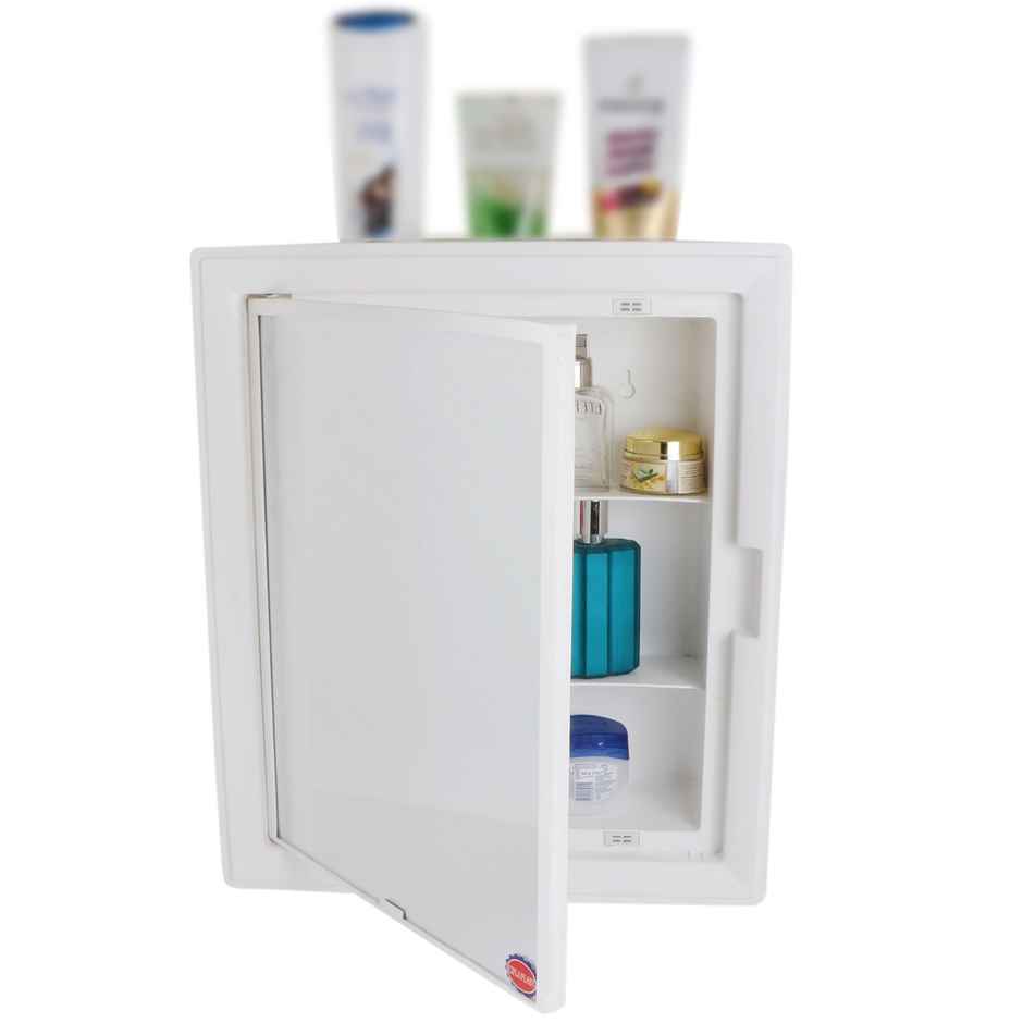 Cipla Plast Glam Plastic Bathroom Mirror Cabinet White