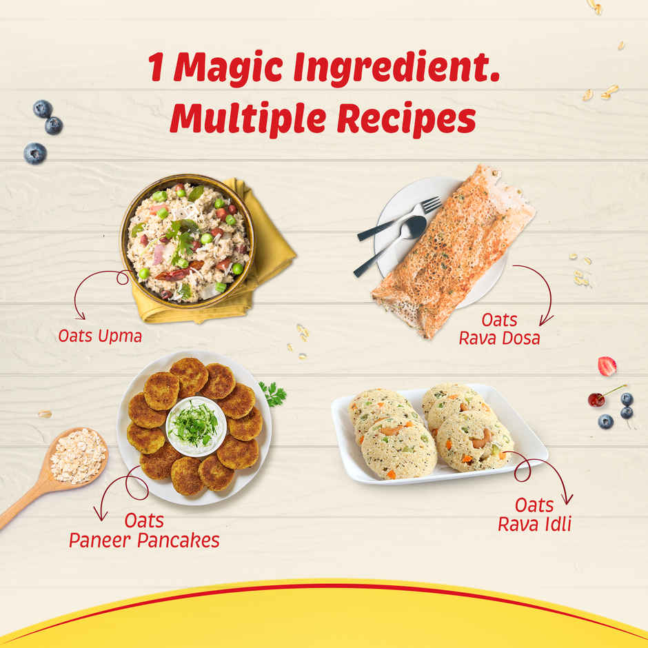 Saffola Oats, Instant Rolled Oats, Soft & Creamy Oats, Power of Protein, Iron & Fibre