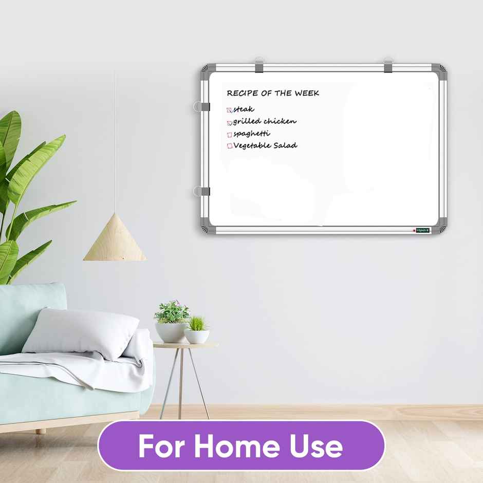 Yajnas Double-Sided Whiteboard & Chalkboard | 2 x 3 Ft | With Marker & Duster | Study & Office Board