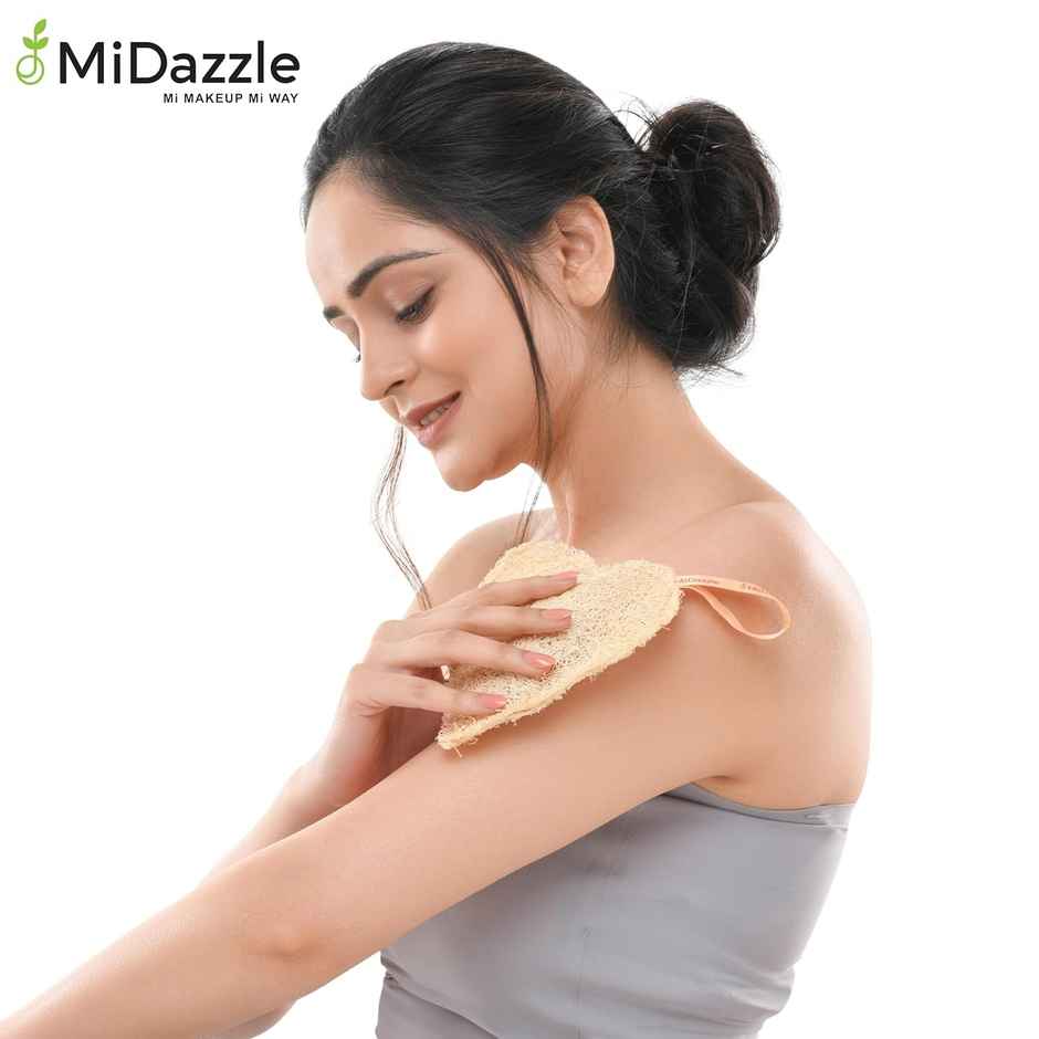 Midazzle 100% Natural Body Scrubber Organic Loofah for Bathing | Oval | MIOL6102