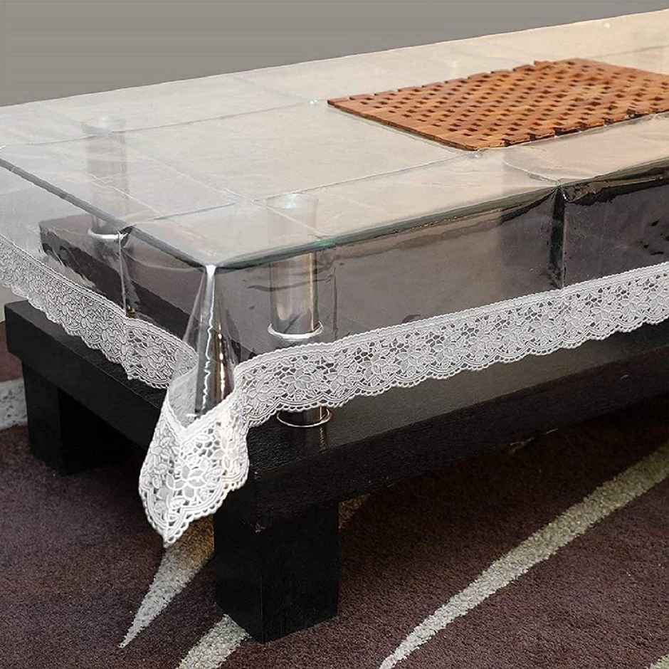 Kuber Industries Table cloth | Center Table cover | Round Table Cover | Table Cover 4 Seater | WHITE