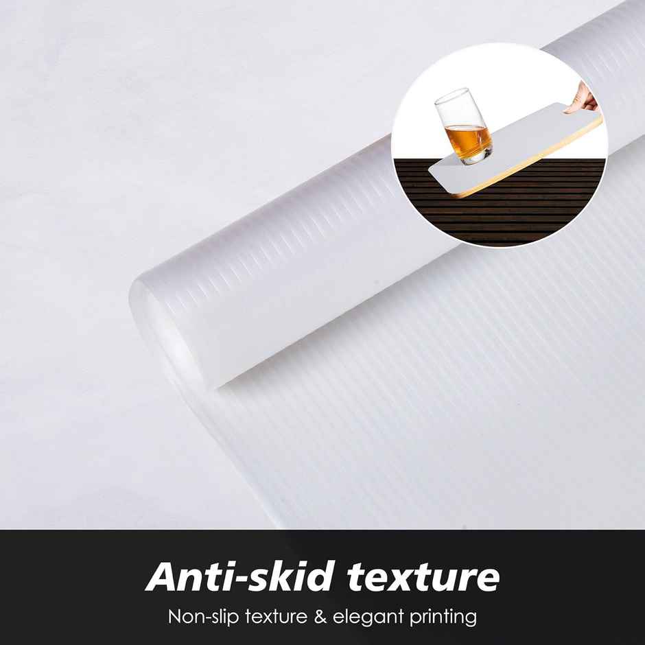 Kuber Industries PVC 1.5 MTR Lining Shelf Liner for Kitchen Liners | Cabinets and Drawers Mat|White