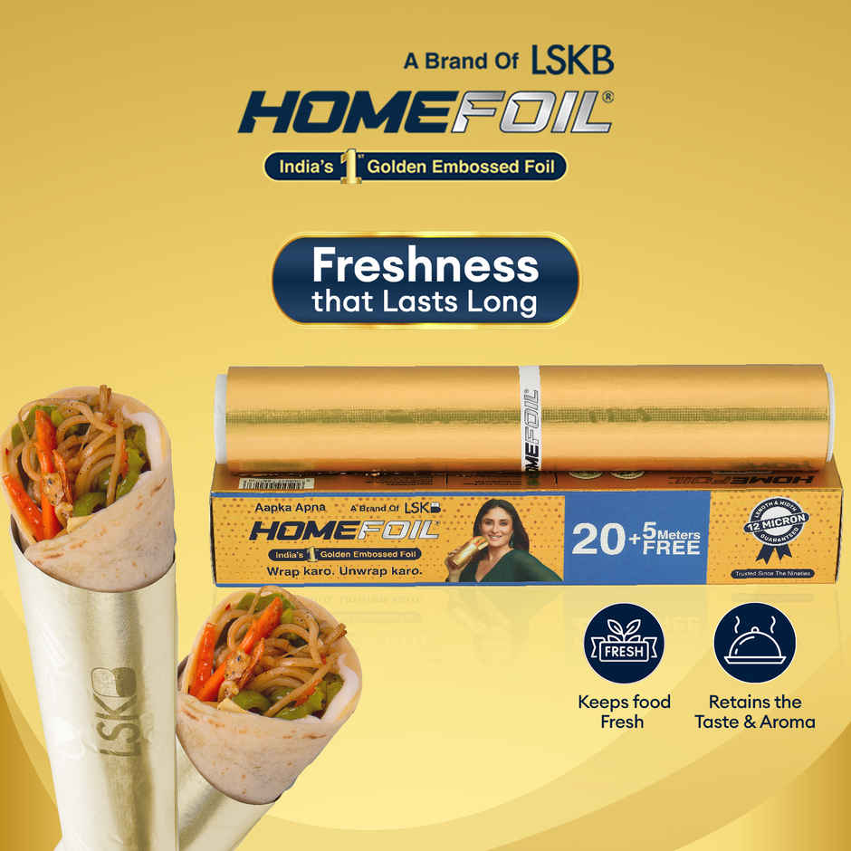 HOMEFOIL 25 Meter Golden Embossed Aluminium Foil