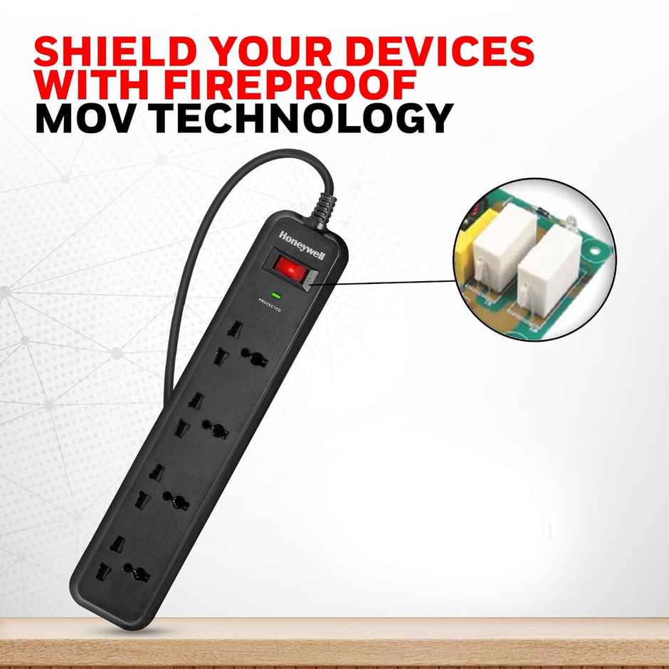 Honeywell 4 Out Surge Protector With Master Switch