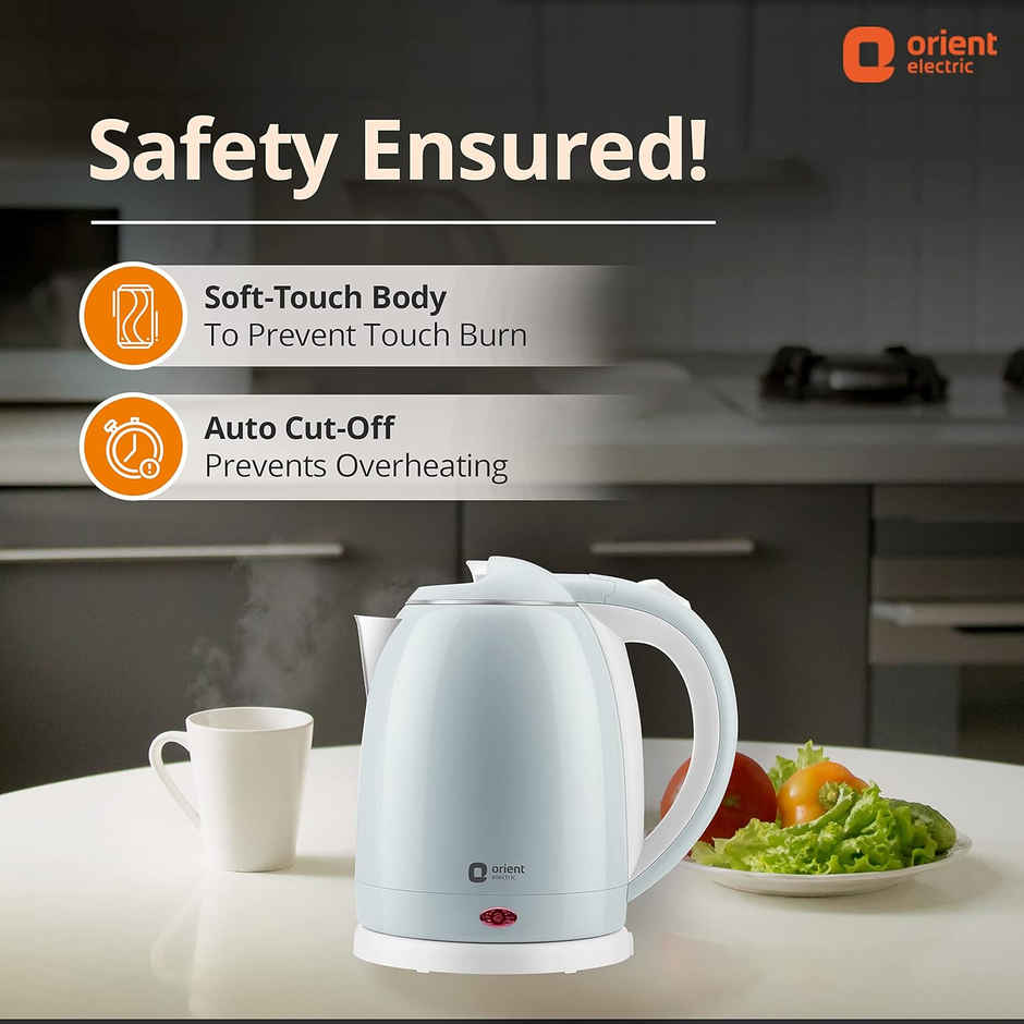 Orient Electric 1.8L Kettle 1500W | Cool Touch Body | Faster Heating | Auto Cut Off Mechanism