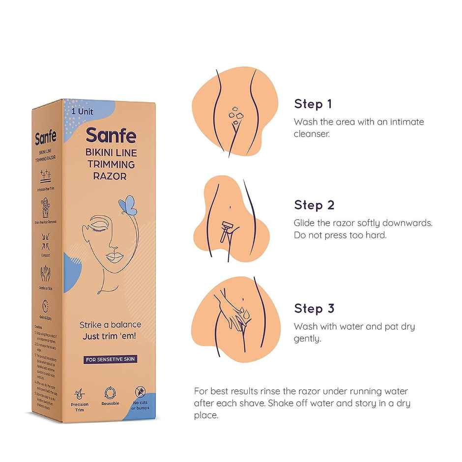 Sanfe Trimming & Hair Removal Body Razor For Women Painless Hair Removal With Stainless Steel Blade