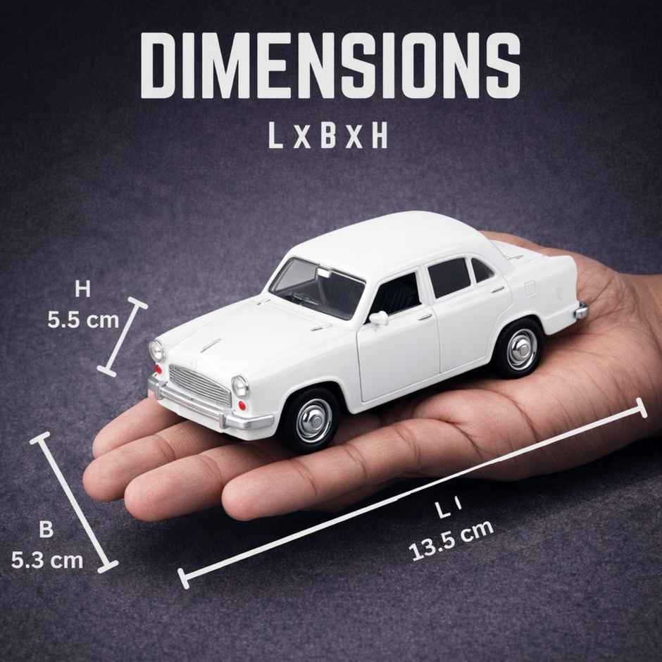 Race n Roll Light & Sound Classic Royal Toy Car Pull back Vehicle Amba White