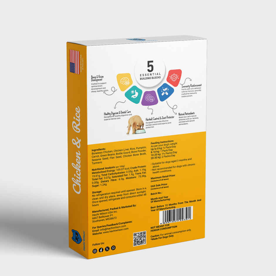 Hachi Wilson Fresh Wholesome Dog Food | Super Healthy food - Chicken & Rice