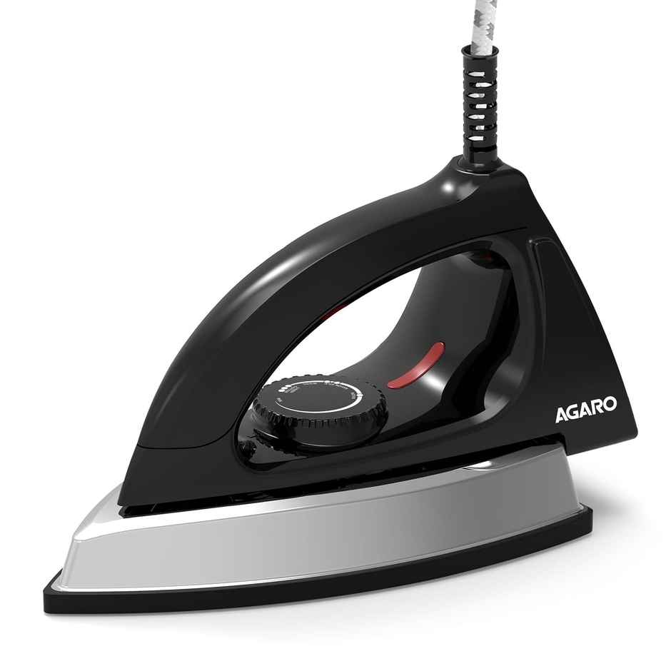 Agaro Regal Heavy Weight Electric Dry Iron, 1000W, Non- Stick Coated Heavy Sole Plate
