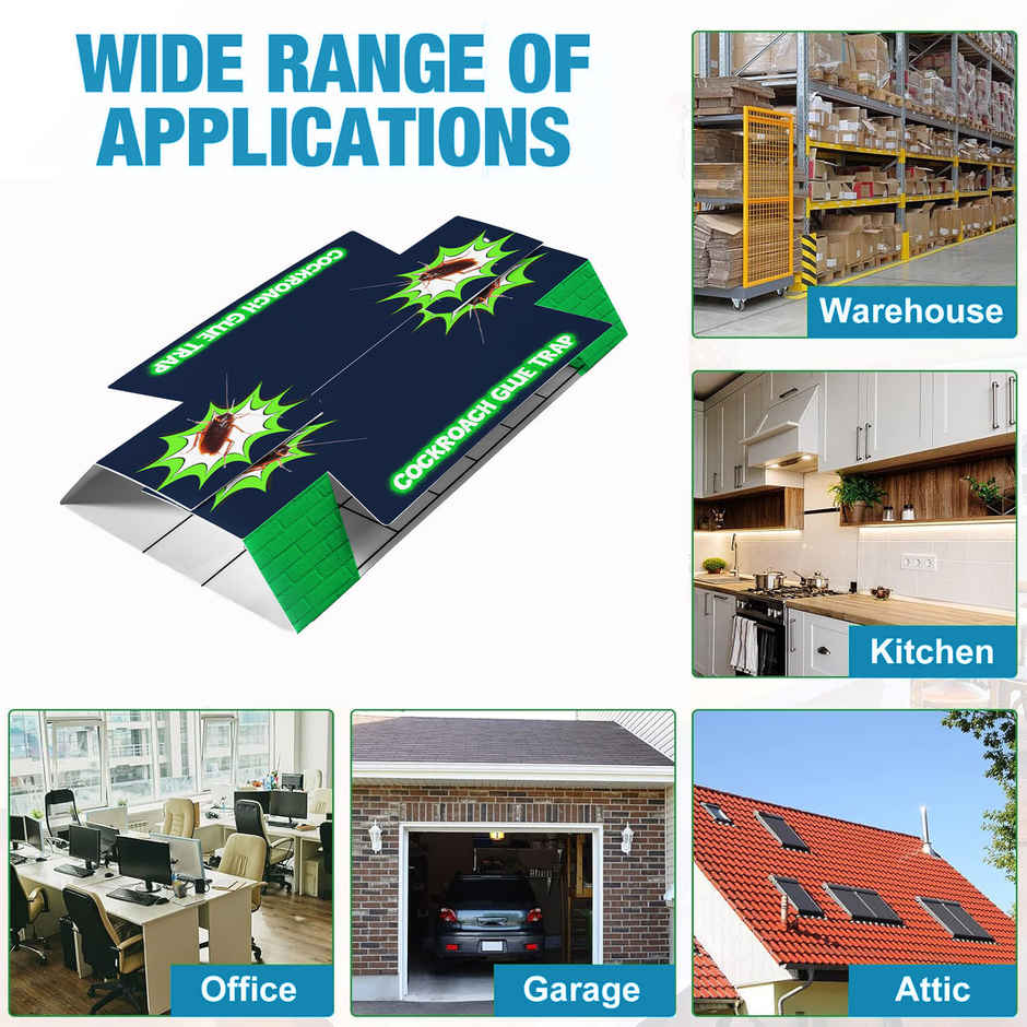 Lifekrafts Cockroach Sticky Glue Traps | Dark Blue & Green Color