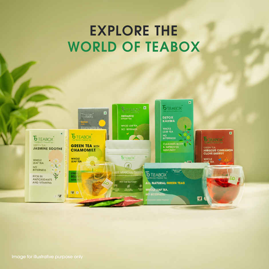 Teabox Assorted 20 Wellness Green Tea Bags | Helps To Detox, Improves Sleep, Skin Health & Immunity