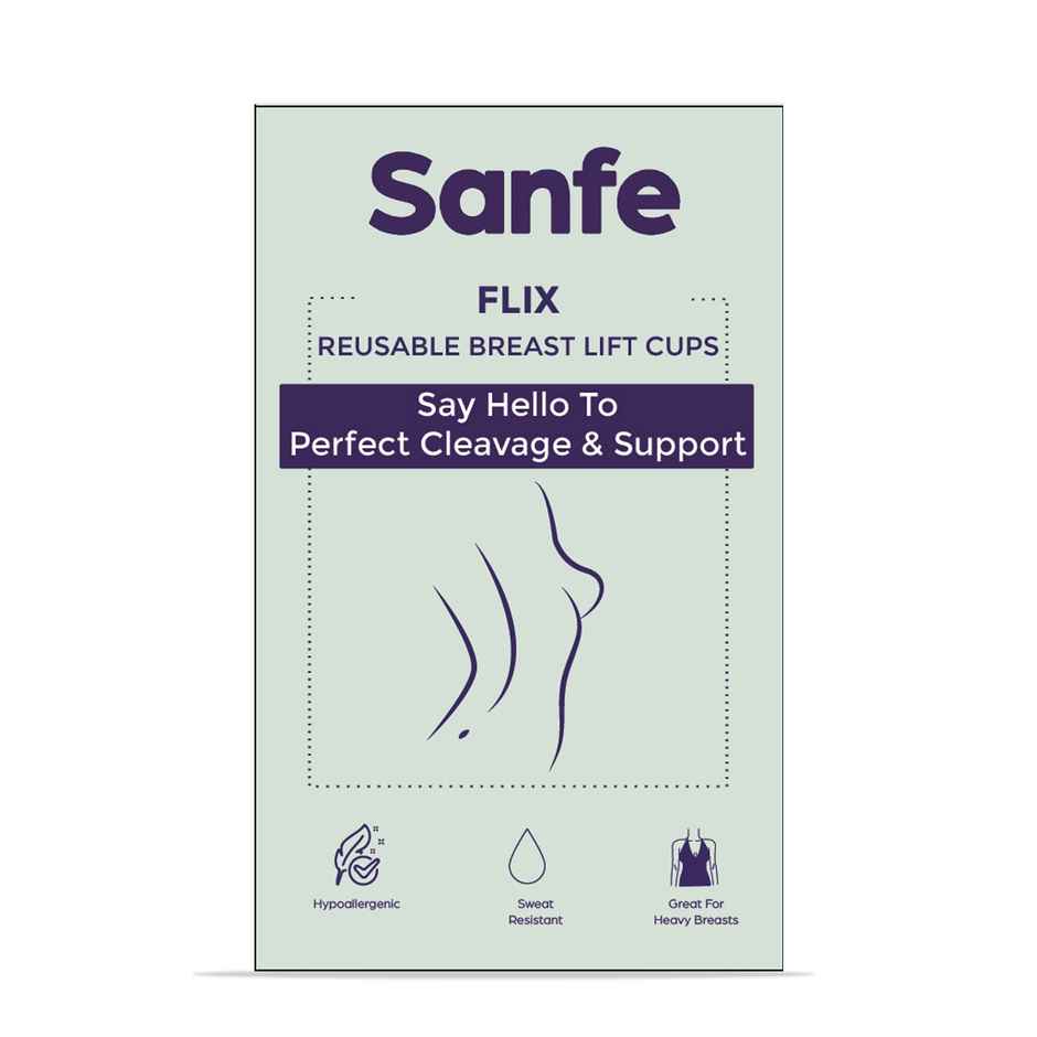 Sanfe Flix Reusable Boob Lift Cups For Breast Push Up Braless, Padded, Rabbit A-C Cup